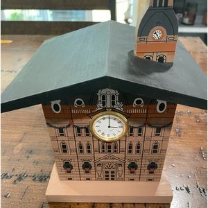 Vintage Rare Wooden House Clock Signed in 1993 Instructions on Bottom